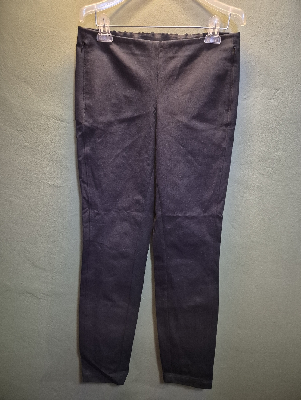 Lafayette 148 New York Black Tailored Pants Elastic Back Size M